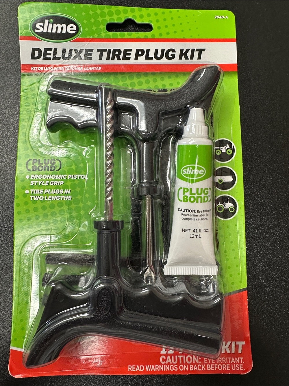 Deluxe Tire Plug Kit - Black/Green
